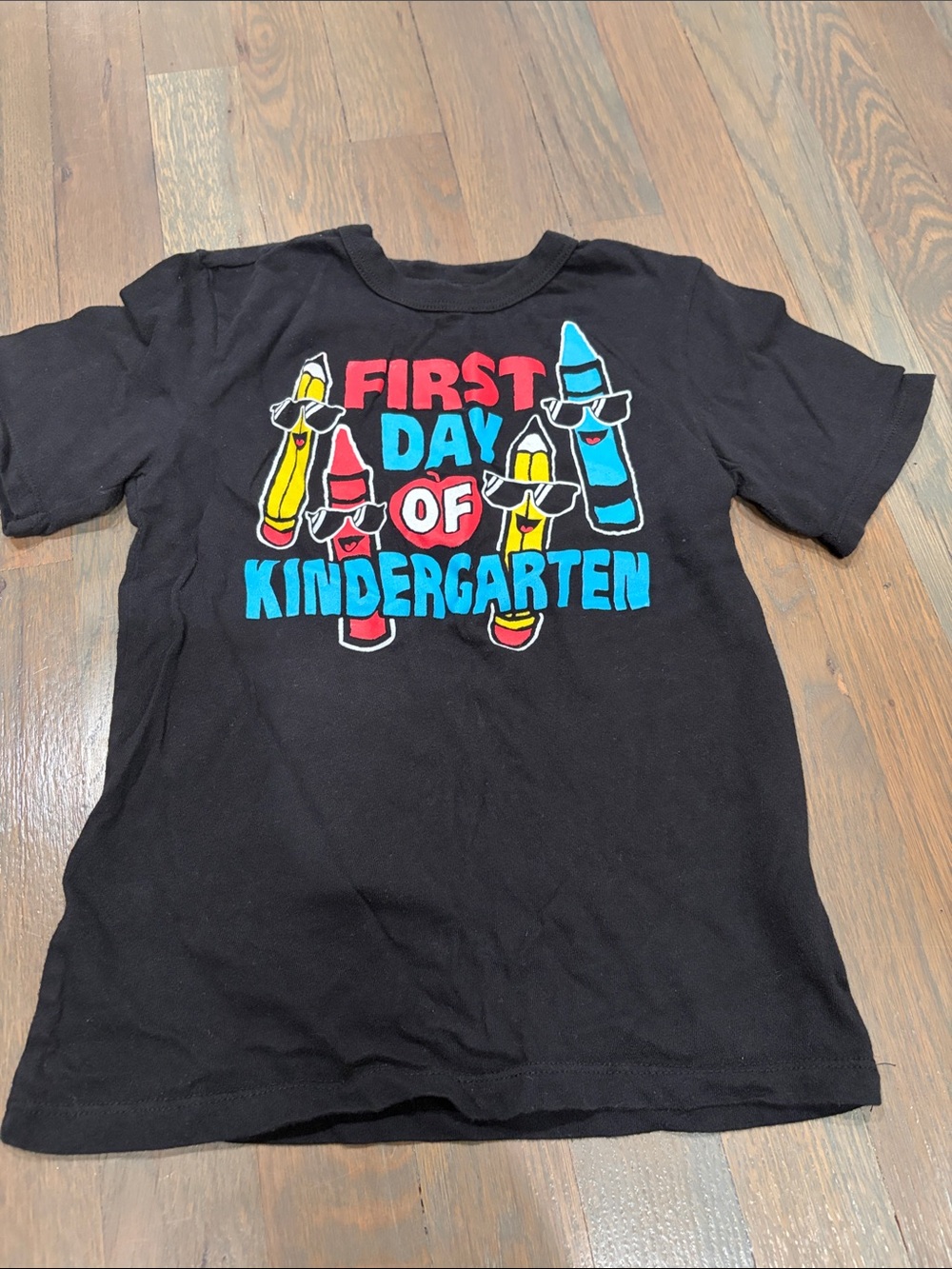 Black 'First Day of Kindergarten' Graphic Tee